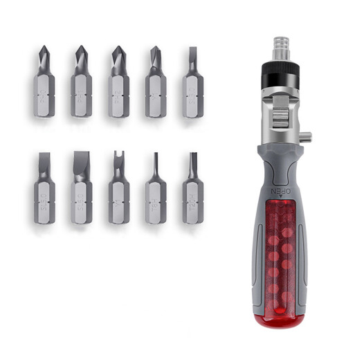 Multi Angle Ratchet Screwdriver with 10-Folding multi angle