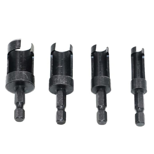 4Pcs Multifunctional Sturdy Wooden Plug Hole Cutter Bit Kit Cork 2