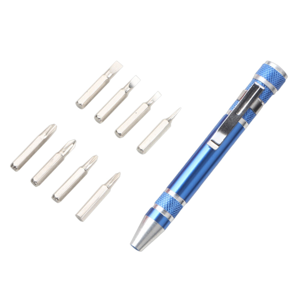 Pen Shape Screwdriver Easy Change Screwdriver Bits-Blue 7696000263045