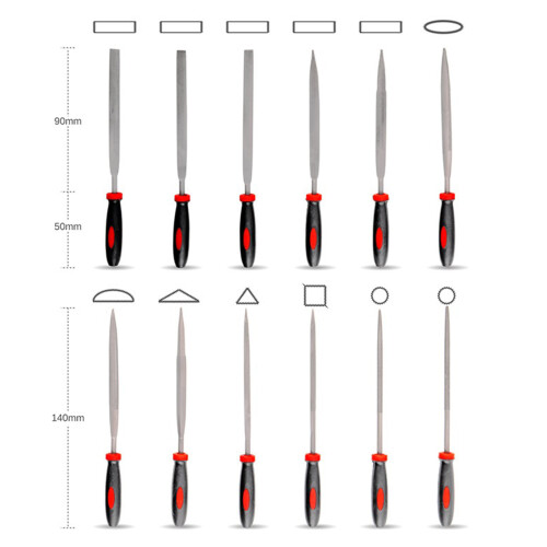 File Set with Carry for Case Flat Half Round Round for Triangle 2