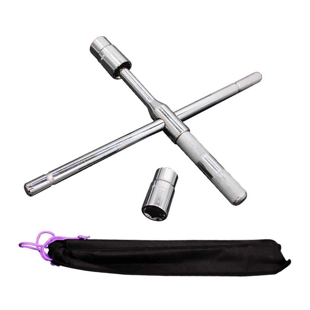 Heavy Duty Car Wheel Wrench Tyre Crucifix Wrench-Cloth Bag 7696000263779