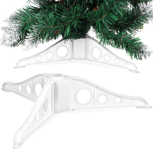 White plastic Christmas tree stand, DIY craft supplies