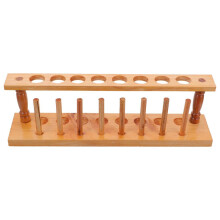 Gradilla para tubos de ensayo de madera Soporte para tubos de ensayo de laboratorio Gradilla para tubos