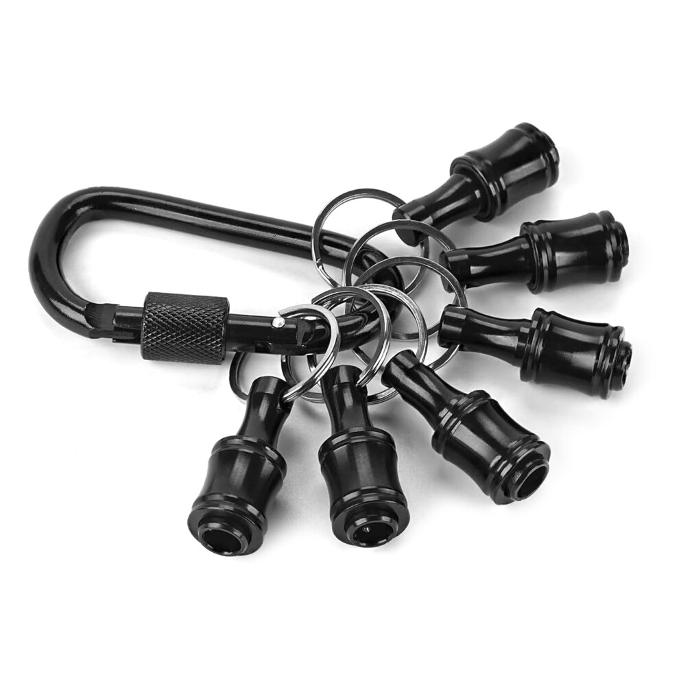 6Pcs Screwdriver Bit Holder Keychains With Carabiner 1/4 7696000249223