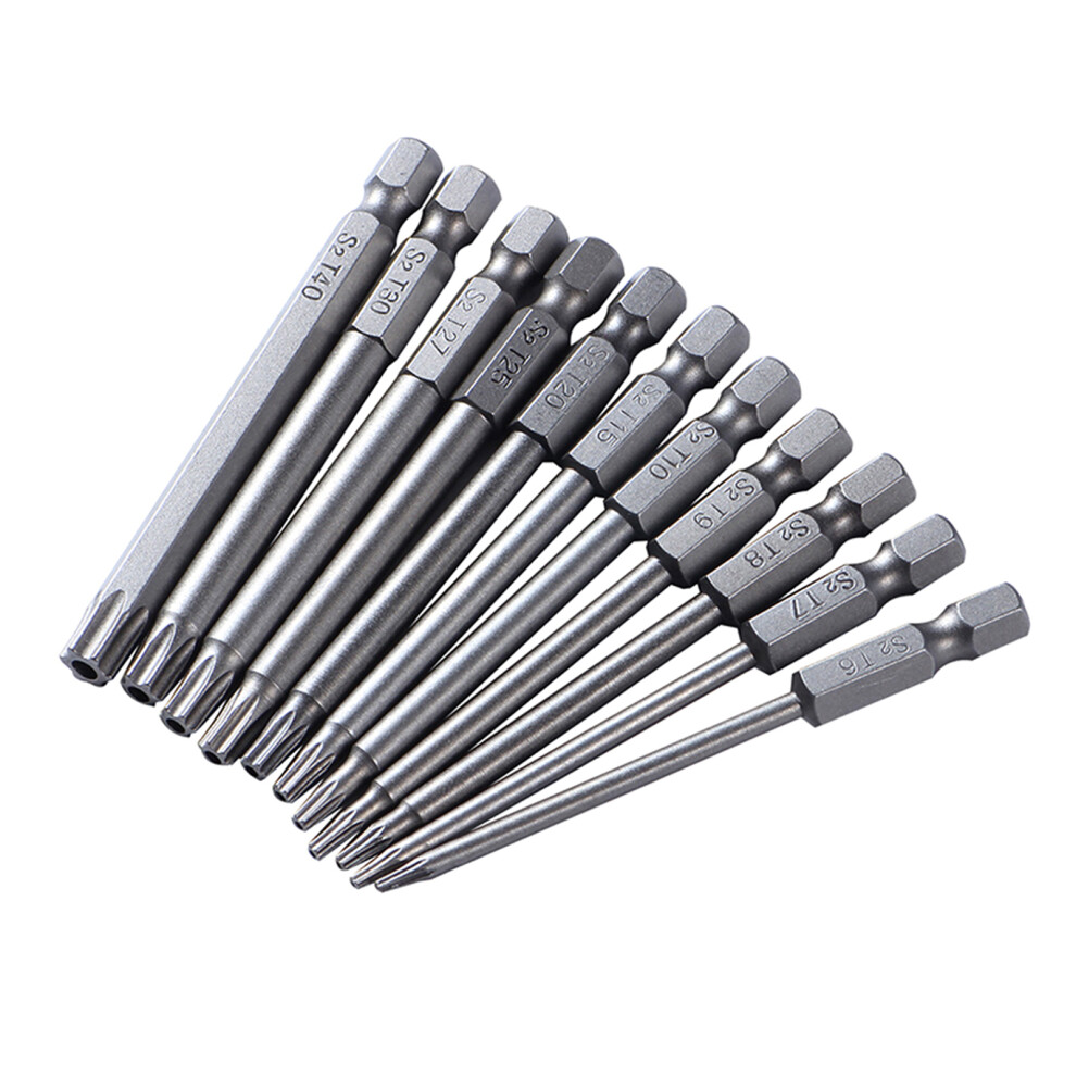 11Pcs 1/4Inch Torx Head Screwdriver Bit Hexagon Shank 7696000251264