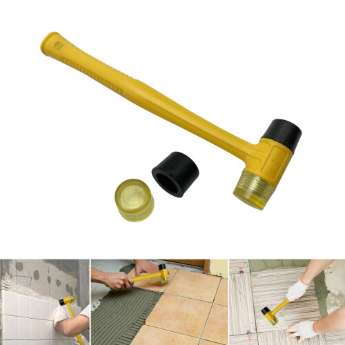 DIY Hand Tool Rubber Hammer Versatile Soft Mallet-   Yellow 2