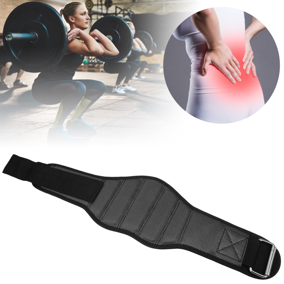 Black Widen Fitness Nylon Waist Support Belt For Strength Training,