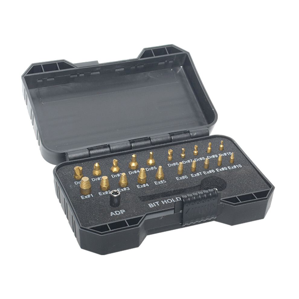22Pcs Damaged Screw Extractor Drill Bit Set Multi-Splines Bolt 7696000251813