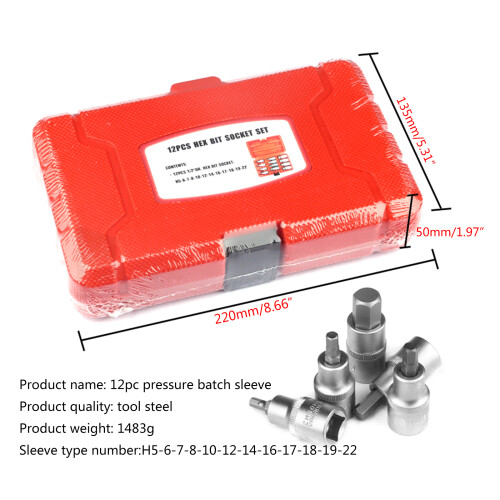 Professional 1/2 Inch Impact Socket Wrench Hex Socket Head 2
