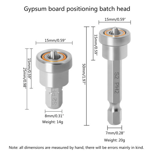 25mm/50mm Plasterboard Positioning Screwdriver-      50mm 2