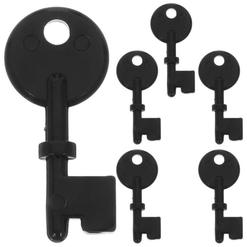 1 Set of 6 Button Key Switch Reset Buttons, Plastic, Black