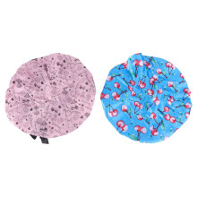 2 Duschhauben, zweilagig, wasserdicht, rosa Kirschmuster
