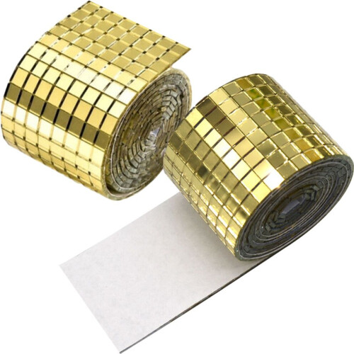 2 Dekorativa Guldfärgade Spegelplattor för Sovrum DIY 1