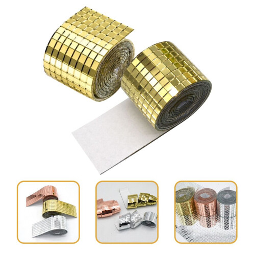 2 Dekorativa Guldfärgade Spegelplattor för Sovrum DIY 2