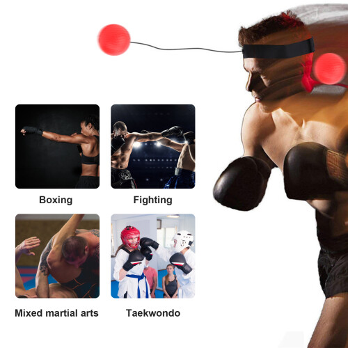 3Pcs Boxing Headmounted Ball Set, Red, 67cm Webbing, 140g 2