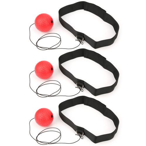 3Pcs Boxing Headmounted Ball Set, Red, 67cm Webbing, 140g 1