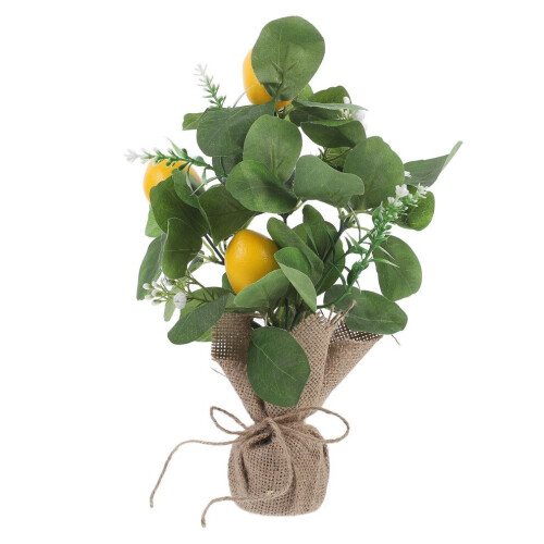 2 ramas de limón artificiales para decoración floral y 1