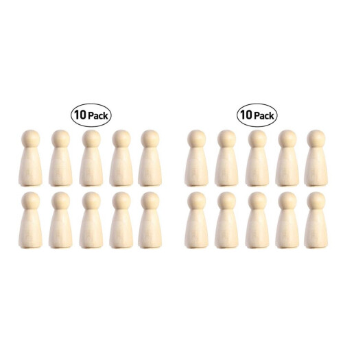 2 leere stehende Holzfiguren für 2
