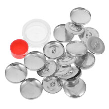 Juego de 2 cierres de tela con botones acolchados para niños, color plateado