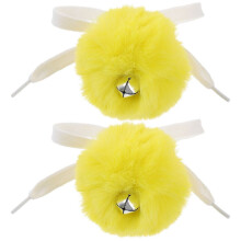 2 Rollschuh-Pompons mit Glöckchen, flauschigen Bällen und Accessoires