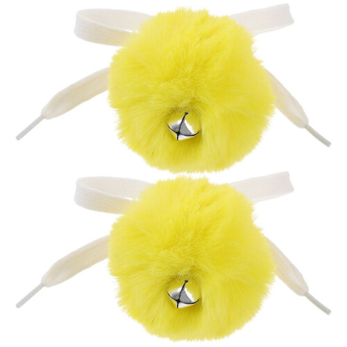 2 Rollschuh-Pompons mit Glöckchen, flauschigen Bällen und Accessoires