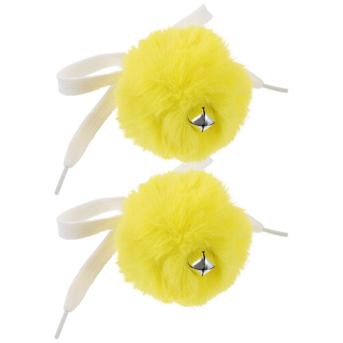 2 Rollschuh-Pompons mit Glöckchen, flauschigen Bällen und Accessoires 2