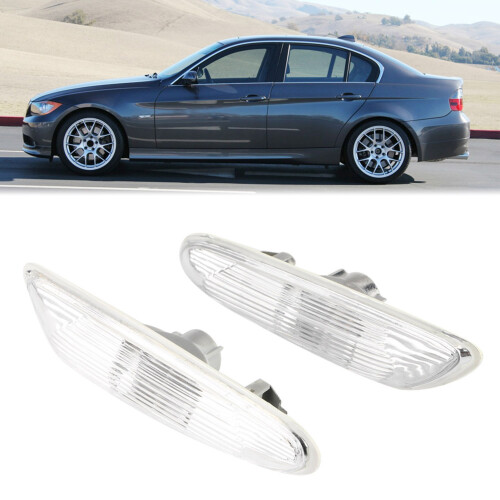 2pcs No Bulb White Side Marker Turn Signal Lights for E90 E91 E92 E93 3 Series 2