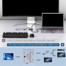 Conmutateur répartiteur USB C bidirectionnel KVM pour 2 ordinateurs