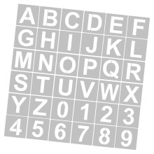 Schablonenset 36 Stück, 12,7 cm PET Buchstaben und Zahlen, wiederverwendbar und waschbar