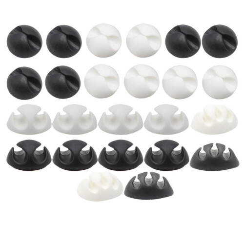 Juego de 24 pasacables autoadhesivos para montaje en pared