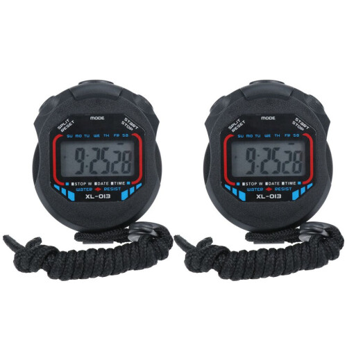 2pcs 009A Timer Dual Stopwatch Sports Electronic Timer