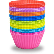 Bento-Lunchbox-Trennwände, antihaftbeschichtete Silikon-Backförmchen für kreatives Kochen, wiederverwendbare Cupcake-Förmchen (24 Stück)