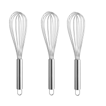 Edelstahl-Schneebesen für kratzfestes Kochgeschirr, ergonomisch geformtes Schneebesen-Set mit Ballondraht zum Mixen und Schlagen, hitzebeständig