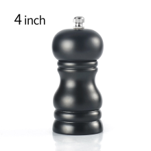 Moulin à poivre rétro en bois massif, système de broyage réglable u'Select, moulin à poivre manuel avec mécanisme en céramique, noir, 10 cm (4
