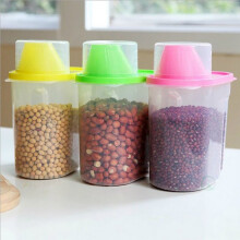 Contenedor para almacenar alimentos para mascotas, libre de BPA, transparente, con cierre hermético, con taza medidora y asas ergonómicas, para