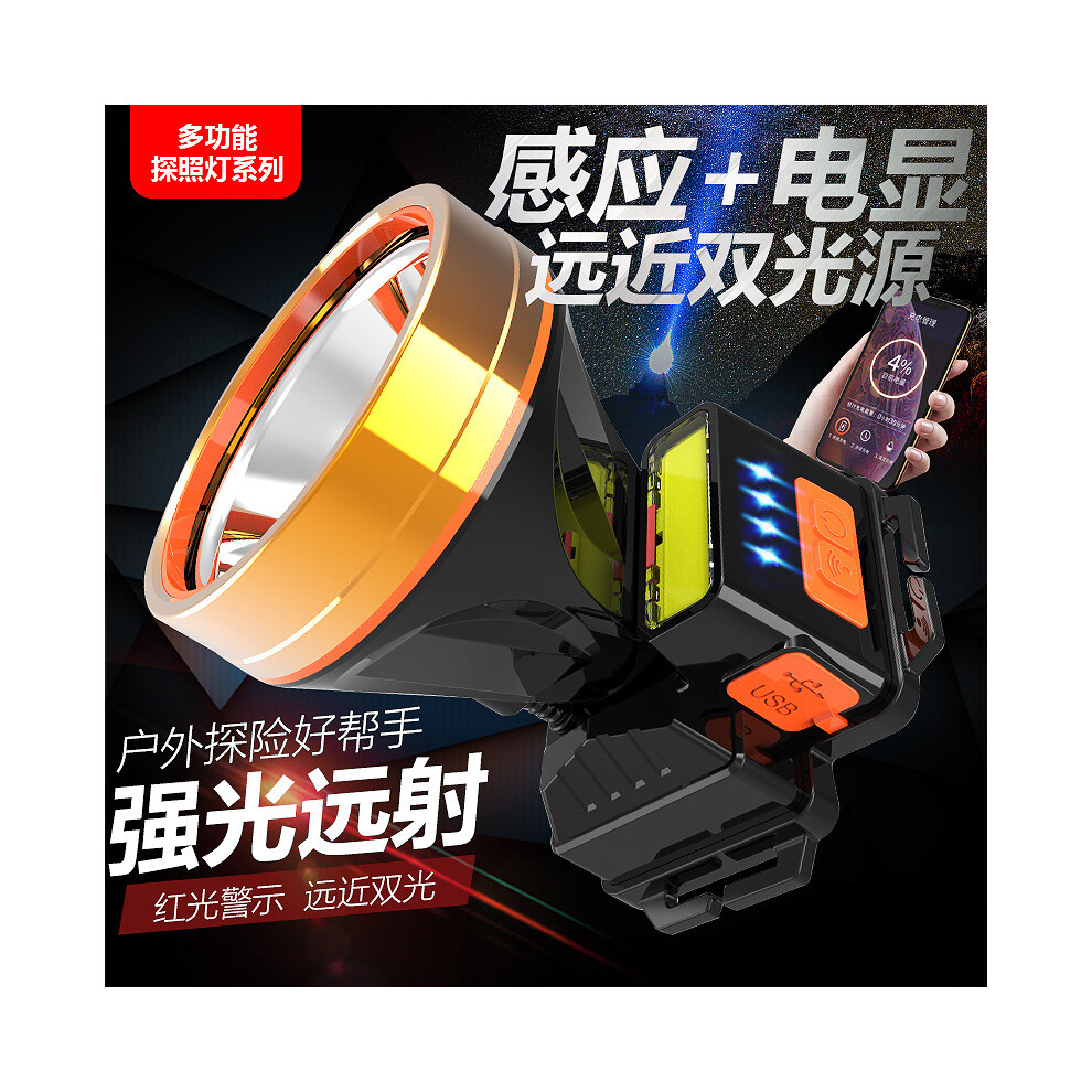 V80 Induction Rechargeable Headlight 60W Dual Lithium Zoom Yellow-image-OPC-PMXHRQF-NEW