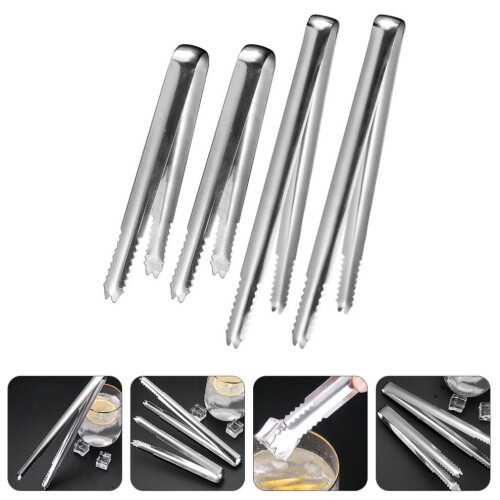 Pinces à glaçons pour bars, lot de 4, 23 x 1,5 cm 2