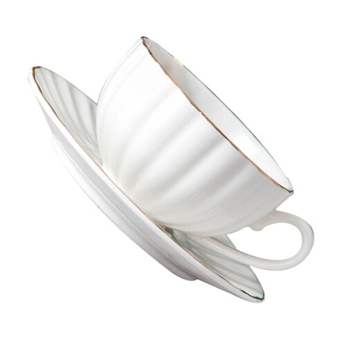 Kaffeetasse mit Untertasse, Teebecher aus feiner Keramik