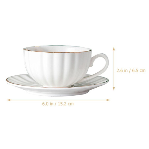 Kaffeetasse mit Untertasse, Teebecher aus feiner Keramik 2