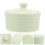 Ceramic baking dish with lid for pudding, dessert – green 5