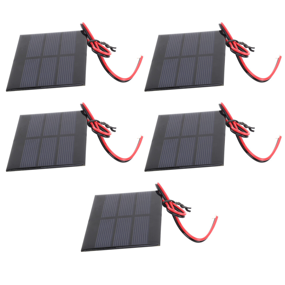 Diy 5Pcs Mini Solar Panel Module With 30Cm Wire 60X80x3mm 1.5V 0.65W 9461360306088