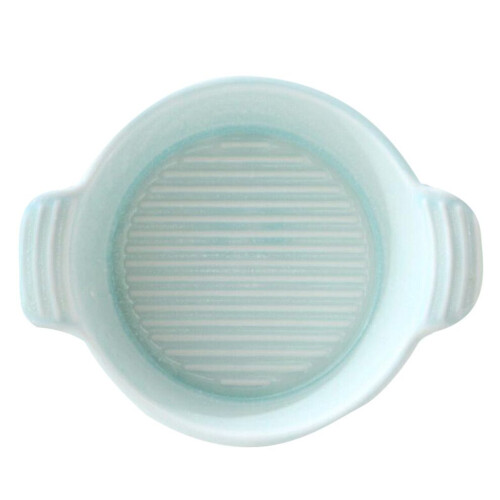 Ceramic Bowl with Double Handle, Round, Green, for Baking and Casseroles 1