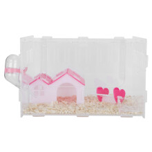 Acrylic Pet Cage Single Layer Transparent Hamster House with Feeding Basin