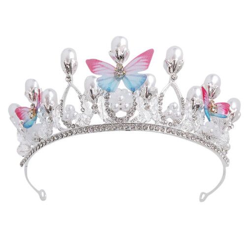 Haarreif mit Krone für Mädchen, Haaraccessoire silber, 1 1