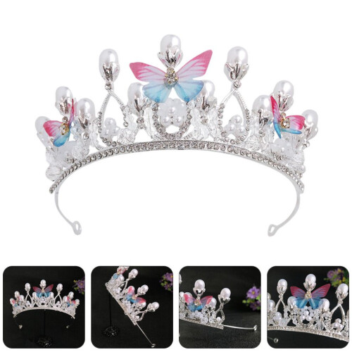 Haarreif mit Krone für Mädchen, Haaraccessoire silber, 1 2