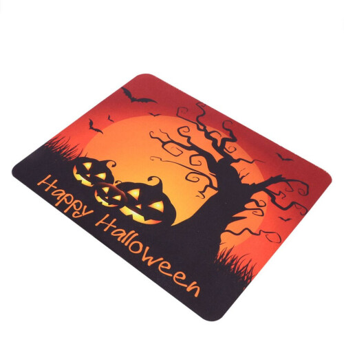 2 Halloween mousepads with spooky pumpkins, rubber base 1