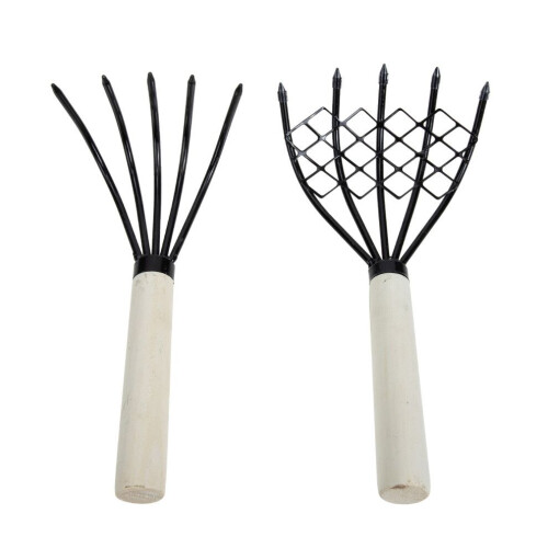 2 Handrechen, 5-Krallen-Rechen, Strandrechen, robust 2