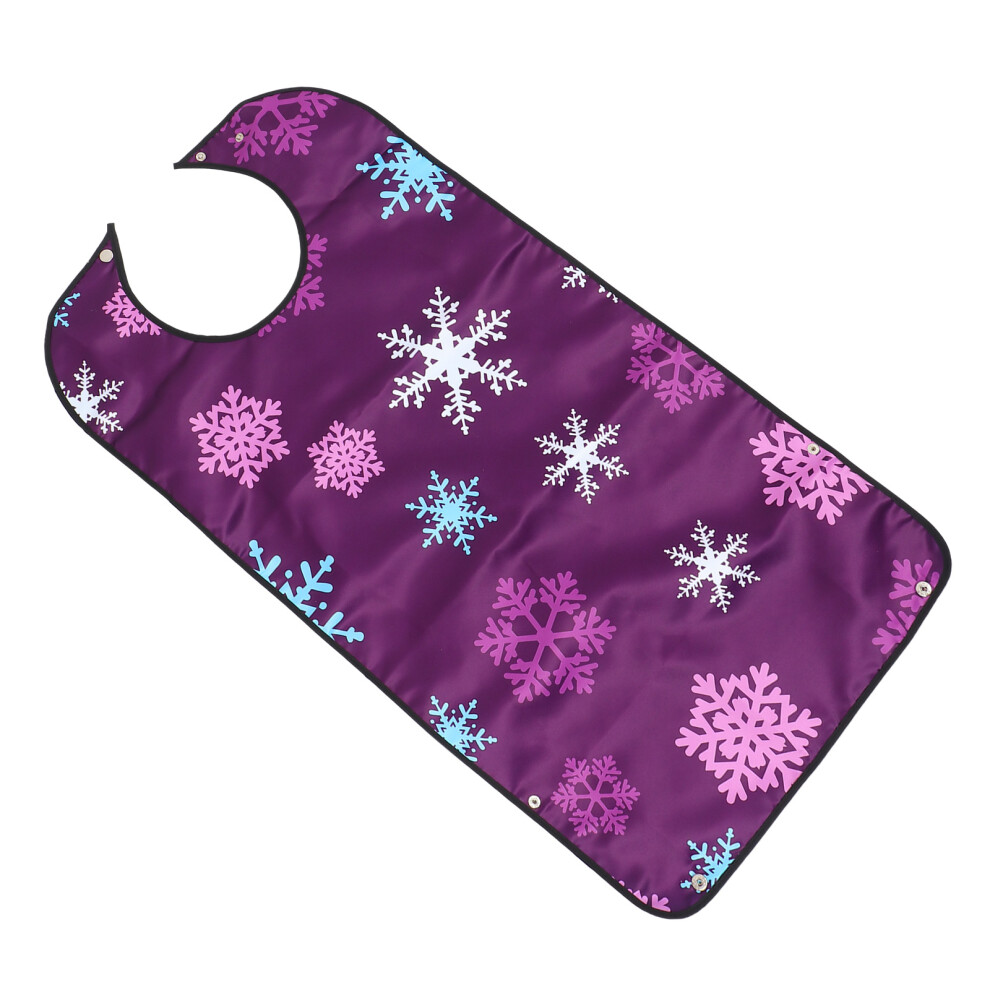 Solustre Purple 1Pc Pu Waterproof Mealtime Bib Practical Adult Eating Apron
