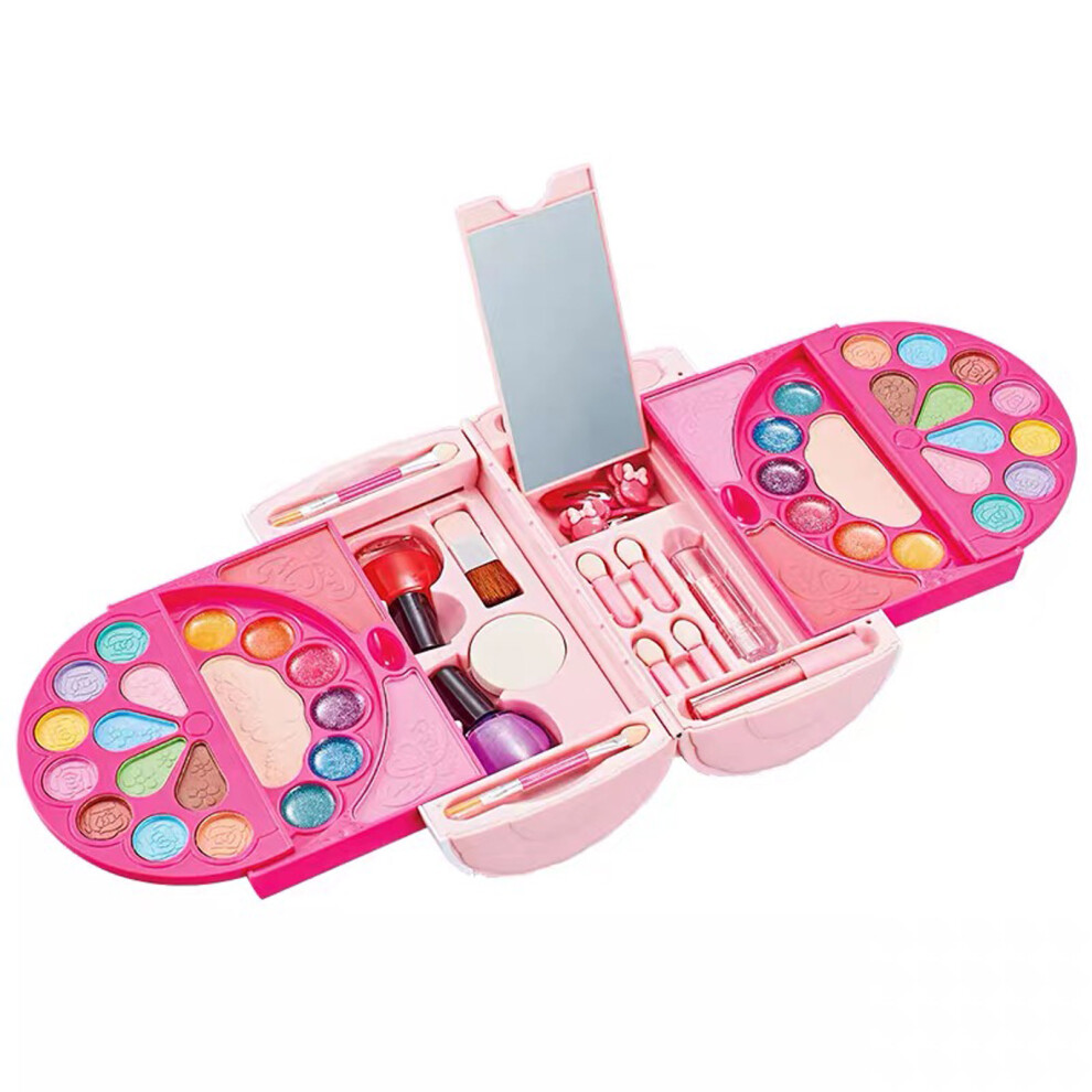 Little Girls Pink Cosmetics Makeup Set, ABS Safe Kids Toy
