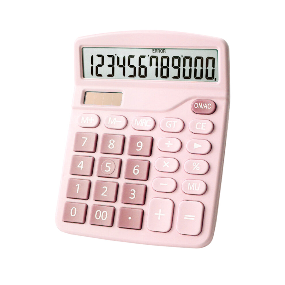 Desktop Calculator with 12-Digit LCD, Dual Power, Black, Blue, Pink-image-OPC-PMXJ59X-NEW